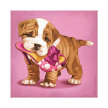 Bulldg et chaussure anglais impression sur toile