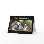 Bulldog Adult and Puppy Greeting Card