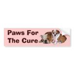 Bulldog Breast Cancer Bumper Sticker