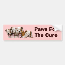 Bulldog Breast Cancer Bumper Sticker