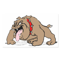 Bulldog Cartoon Art Rectangle Stickers