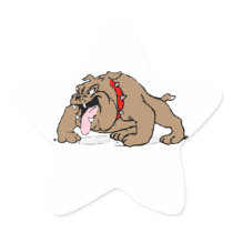 Bulldog Cartoon Art Stickers