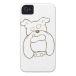 Bulldog Cartoon Face Spiked Collar iPhone 4 Case