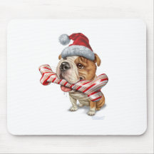 Bulldog christmas mouse pads