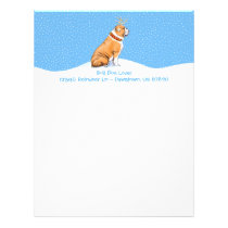 Bulldog Christmas Reindeer Red & White letterhead