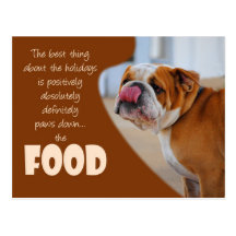 Bulldog Christmas Thanksgiving Holiday Postcard