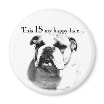 Bulldog Happy Face magnets