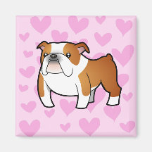 Bulldog Love Fridge Magnet