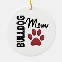 Bulldog Mom 2 Christmas Tree Ornament