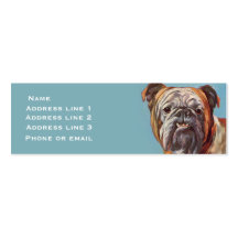 Bulldog on Blue (large) Business Card