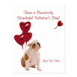 Bulldog Pawsitively Wonderful Valentines Day Wish Post Cards