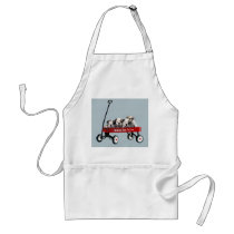 Bulldog Puppies In Wagon Apron