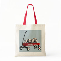 Bulldog Puppies In Wagon Tote Bag