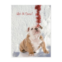 Bulldog Puppy Let It Snow #2 Holiday Greeting