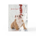 Bulldog Puppy Let It Snow Greeting #2 Customizable cards