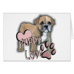 bulldog puppy love greeting card