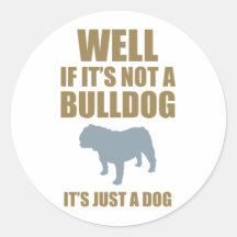 Bulldog Round Stickers