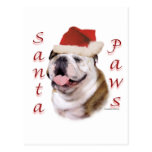 Bulldog Santa Paws Postcard