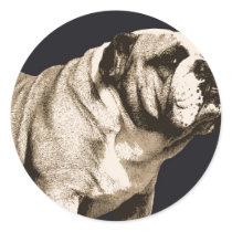 Bulldog Spirit Round Stickers
