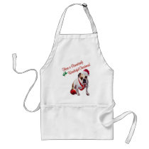 Bulldog Wishes for Pawsitively Wonderful Christmas Apron