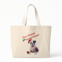 Bulldog Wishes for Pawsitively Wonderful Christmas Canvas Bag