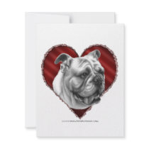 Bulldog with Heart Personalized Invitation