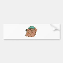 Bulldogge bulldog Kappe cap Auto Sticker
