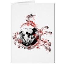 bulldogge grußkarte