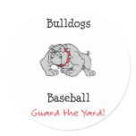 Bulldogs Baseball Guard the Yard! Round Sticker