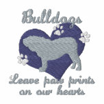 Bulldogs Leave Paw Prints Blue Embroidered Polo Shirt