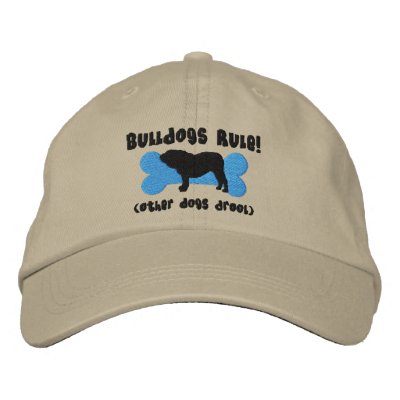 Bulldogs Rule Embroidered Hat (English Bulldog) by MenagerieMayhem