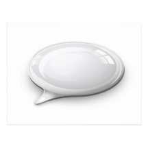 Bulle de la parole blanche et brillante cartes postales