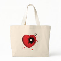 Bullet Hole Heart Tote Bag