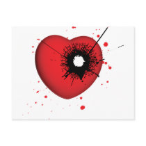 Bullet Hole Heart Postcards