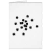 Bullet holes from a rifle or gun, possibly shotgun greeting card