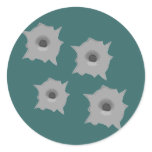 bullet holes on the wall round stickers