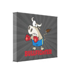 bullfighter funny boxer bull cartoon character canvas print