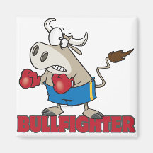 bullfighter funny boxer bull cartoon character magnet