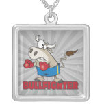 bullfighter funny boxer bull cartoon character pendant