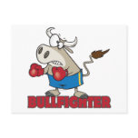 bullfighter funny boxer bull cartoon character postcards
