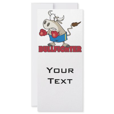 bullfighter funny boxer bull cartoon character customized rack card by tooni_dooni