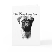 Bullmastiff Happy Face Greeting Card