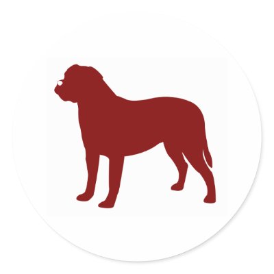 Bullmastiff (Red) Round Stickers by purelypups
