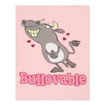 bullovable bull lovable funny pun cartoon invite