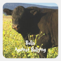 Bulls Against Bullying - Field - Cowboy Parenting Square Stickers
