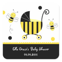 Bumble Bee Baby Shower Favour Stickers Labels Seal