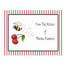 Bumble Bee Cherries Recipe Cards Post Cards