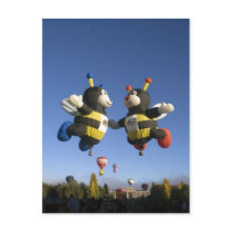 Bumble bee hot air balloons Post card