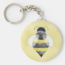 Bumble Bee Illustration Keychain