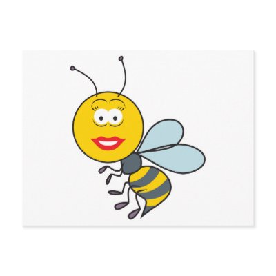 Bumble Bee Smiley Face Postcard by doonidesigns